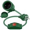 YINGAYOU Cavo Prolungatore Schuko con interruttore 16A 250V Prolunga Schuko Corta con Interruttore Impermeabile, 2AC IP44, Adatta per Ambienti Interni o Esterni (Verde, 0.5 m)