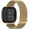 ZoRoll Cinturino Compatibile con Fitbit Versa 3 / Fitbit Sense, Metallo con Cinturino in Acciaio Inossidabile Intrecciato a Rete Compatibile con Fitbit Versa 4/Versa 3/Sense - Oro
