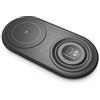 4-Ok - Caricatore Wireless, Stazione di ricarica Qi, 15 W, tre dispositivi, 2 in 1 per Smartphone Qi, iPhone Series 12, 13, Compatibile con Apple Watch o Airpods Pro, Smartphone con ricarica a