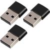 Cyiamku 3 Pezzi Adattatore USB C Femmina a USB Maschio, Convertitore USBC a USBA 2.0 OTG per Ricarica e Dati, Connettore Convertitore in Metallica Nera, Compatto e Duraturo, per Smartphone, Laptop