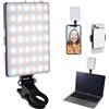 Voarge 60 LED luce video, selfie, 3000 - 7000 K, 3 modalità di luce e luminosità, ricaricabili 2200 mAh, per telefono, webcam, laptop, foto e trucco