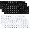 VVHFXD Adesivi per tastiera, 6 pezzi Inglese di ricambio Adesivi, Keyboard Stickers Unici Acqua Rivestita, Tastiera per Standard, Tastiera per Laptop Tastiera - 3 Nero 3 Bianco