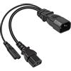 CERRXIAN 1FT Cavo di alimentazione splitter da C14 a C7 + C13 Y, IEC 320 C14 Cavo di conversione CA maschio a C7 + C13 femmina, per computer, proiettore, scanner, stampante, ecc
