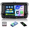 SIXWIN 4+64G Autoradio Android 13 con CarPlay/Android Auto/Mirror Link per VW Golf 5 6 Touran Polo,7 Pollici TouchScreen Schermo Navigatore WiFi Bluetooth 5.0 FM/RDS 32EQ