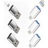 WASRUYI Adattatore USB C USB 3.0 OTG (6Pack) per iPhone16 15 14 Pro MacBook Per iPad compatibile per Samsung Android Tablet Caricabatterie Connettore Chiavetta Tipo C Convertitore Dati Thunderbolt Adattatori