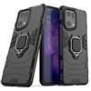 MaiJin Compatibile con OPPO Find X5 Pro Cover, Custodia Armor Anello Cavalletto (Funziona con il Supporto Magnetico per Auto) Case Paraurti (Nero)