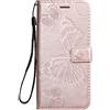 DENDICO Cover per Xiaomi Redmi Note 8, Pelle Portafoglio Custodia per Xiaomi Redmi Note 8 Custodia a Libro con Funzione di appoggio e Porta Carte di Credito - Oro Rosa