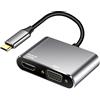 baolongking Adattatore da USB C a HDMI VGA, convertitore da USB tipo C Thunderbolt 3 a VGA HDMI 4K per MacBook Pro/Air 2020 2019, iMac, Dell XPS 13/15, Surface Go, Galaxy S20, Chromebook
