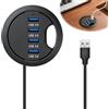 Leikurvo Hub USB 3.0, 60 mm, dockstation da scrivania con 4 porte USB 3.0, hub da incasso per PC desktop, passacavo per PC, laptop, monitor, audio, 4 x 3.0, passacavo