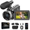 ZIMOCE Videocamera 4K Camcorder 30FPS 48MP Vlogging Camera per YouTube, 18X Zoom Digitale Videocamere, Schermo Rotante 270° 3 Video Camera, Vlog Camera con Scheda SD da 32 GB, Telecomando, Mic, 2 Batterie