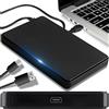 Retoo Alloggiamento per disco rigido da 2,5 pollici, cavo USB 2.0, alloggiamento esterno SATA III, SSD HDD senza attrezzi, disco rigido da 7 mm, 9,5 mm, nero