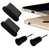 MOELECTRONIX 4X USB 3.1 Tipo C Protezione Antipolvere Adatto per Samsung Galaxy A73 A53 A33 A23 A13 A03s A04s A72 A52 5G A42 A41 A32 A12 A5 A3 2017 Fold 4 5 Note 9 10 20 Protezione Cuffie Tappo Tipo C Nero