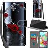 Haninsuze Cover per Samsung Galaxy A71, farfalla rosa | Pelle PU Portafoglio, Porta Carte, Magnetica, Libro, Antiurto Custodia