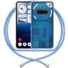 ANFAIRLACE Cover Cordino Compatibile con Nothing Phone 3a, Custodia Trasparente TPU Morbido Silicone Laccio Chiaro Case, Blu
