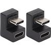 BORDSTRACT Adattatore USB C 180 gradi, 2 pezzi convertitore ricarica trasmissione dati extender dispositivi USB C