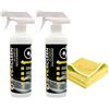 EVERCLEEN Made in Germany Vinyl Record Cleaner Pro 2 x 500 ml + 2 panni in microfibra, detergente ecologico vegano per vinili e macchine di pulizia