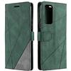 SONWO Cover per Oppo A16, Flip Caso in PU Pelle Case Cover Portafoglio Custodia per Oppo A16, [Kickstand] [Slot per Schede], Verde