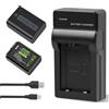 iPrize 2X batteria NP-FW50 1500mAh e caricatore per Sony ZV-E10, Alpha A6000, A6300, A6400, A6500, A7, A7II, A7RII, A7SII, A7S, A7S2, A7R, A7R2, A55, A5100, A5000, A3000, A55, RX10