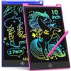 TECJOE Confezione da 2 tavolette da scrittura LCD, 10 pollici, colorate, per bambini, attività di viaggio e apprendimento, regali per bambini di 3-6 anni