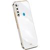 RankOne La Custodia del Telefono è Adatta per Redmi Note 8T (6.3 Inches), Case per Cellulare in Silicone con Telaio Galvanico - Bianco