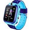ISMMIK Q12 - Orologio intelligente per bambini, con scheda SIM, IP67, impermeabile, con fotocamera SOS, smartwatch, telefono, GPS, tracker per bambini (blu)