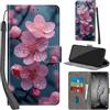 PHINIENLAND Cover per Huawei P Smart 2019 Case PU Pelle Custodia [Kickstand] [Chiusura magnetica] [Slot per Schede], Portafoglio Flip Custodia per Honor 10 Lite,Fiori