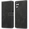 MIKULLE Cover a Libro per Samsung Galaxy A05s 4G (6.7), Custodia in Pelle PU e Silicone TPU Bumper, Flip Chiusura Magnetica Caso Portafoglio con Funzione Stand - Nero
