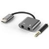 Cubilux Adattatore microfono e supporto USB C, tipo C su adattatore audio microfono TRS da 3,5 mm per iPhone 16/15 Pro Max, iPad Pro/Air, Samsung S25/S24/S23 Tab S9/S8/S7, Pixel 9/8/7 Pro