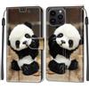 Feyten Cover per iPhone 15 PRO 6,1 Pollici, Flip Custodia Pelle PU con [Magnetica], Cover a Libro Portafoglio per iPhone 15 PRO 6,1 Pollici (Panda)