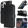 Zouzt Cover per iPhone 16 Pro Max 6,9 pollici, Custodia antiurto per telefono Cellulare Magnetica in Pelle PU Custodia in Pelle Flip Case Portafoglio Slot CarteSupporto Phone Cover (Nero)