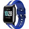 Niboow 19mm Cinturino per ID205L ID205S ID205G ID215G ID216 SW020 SW021 SW023 YM020 YM021 YM023, Morbido Silicone Sportivo Sostitutivo Cinturino per Blackview R3/R3 Pro/Uwatch3/Uwatch GT-Blu/Bianco