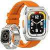 Ali Woman Smartwatch Uomo Donna con Display Amoled 2.1'' Sempre Acceso, 460 mah Batteria a Basso Consumo, Impermeabile IP68, Telefonate Bluetooth, Sonno Cardiofrequenzimetro, +120 Modalità Sportive (Arancione)
