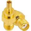 Vecys 2 Pezzi Adattatore Coassiale RF SMA Femmina a CRC9 Maschio da 50 Ohm SMA a CRC9 Adattatore in Rame Pieno ad Alta Frequenza per Adattatore Antenna WiFi Scheda di Rete Dispositivi Wireless