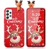 Pnakqil Natale Cover per Samsung Galaxy A52 4G/5G 6.5,Custodia Silicone Ultra Slim TPU Morbido Antiurto con 3D Christmas Cervo Cartoon Pattern Custodie Bumper Protettiva Case per Samsung A52,Cervo