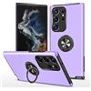 MEIQIBAO Cover Per Samsung Galaxy S24 Ultra Case Nascosto Supporto in metallo rotante a 360 gradi,Custodia Sottile Silicone Antiurto Antigraffio Protettiva Case,Compatibile Samsung S24 Ultra 5G,viola