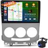 Techschermo 4+64G Autoradio Android per Mazda 5 2005-2010, Stereo Touchscreen 9 Pollici 2.5D IPS con CarPlay Wireless Android Auto GPS WiFi DSP 32EQ Bluetooth 5.0 FM RDS + Telecamera Posteriore AHD & Microfono