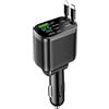 Genérico M4 - Caricatore da auto 5 in 1, 66 W, ricarica rapida, display LED, compatibile con Android e cellulari Apple, doppia porta Type-C, colore: nero, 135 mm x 55 mm