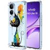 YUXING Cover Trasparente per Vivo V50 Lite 5G/4G - Custodia Protettiva Sottile in TPU Morbido Antiurto con Carino Motivo Disegno Cool (Black Cat)