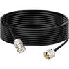 Bingfu Cavo Prolunga da UHF PL-259 Maschio a SO-239 Femmina RG58 50 Ohm 3 m | Cavo Estensione Coassiale Bassa Perdita, per Antenna Radio CB / VHF UHF / Amatori, Misuratore ROS, Amplificatore, Parafulmine