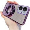 QIWEIQING Custodia per Xiaomi Redmi 9T Glitter Trasparente Ragazze Donne, Cover Magnetica Telefono Scintillante Antiurto Protezione Fotocamera Cover per Xiaomi Poco M3 / Redmi 9T. Purple DS