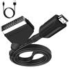 PKOUVOO Scart a Hdmi Convertitore SCART a HDMI con cavo HDMI,Supporta la commutazione 4:3 e 16:9 per Full HD TV 720P/1080P per lettori DVD, VHS, VCR