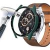 Acadeny Custodia rigida compatibile con Huawei Watch GT3 46mm con pellicola protettiva,Con scala, 9H Durezza Hart PC Case sottile in vetro temperato per Smart Huawei Watch GT3 46mm, verde