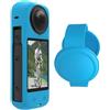 ELECTRO-WEIDEWORLD Cover per Insta360 X4, Electro-weideworld Ultra Sottile Antiurto Morbido Silicone TPU Protettiva Case Custodia per Insta360 X4, Blu