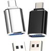 Kefiany Adattatore USB C Maschio a USB Femmina 3.0 OTG(2 Pack)per IPhone 16 15 Pro Max Tipo C Adapter per Apple Connettore Thunderbolt MacBook Compatibile con Samsung Dati Convertitore per iPad Portatile