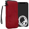 kwmobile Custodia Tela con Zip per Smartphone XXL - 7 - Astuccio Porta Cellulare con Chiusura a Cerniera - Pochette Telefono Rosso Fulvo
