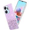 Yarxiawin Brillante Custodia per Honor X7A 4g, Glamour Glitter per Honor X7A Cover Trasparente Silicone Sottile Leggero Morbida Elegante Case Regalo per Donne (Viola)