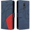 KKEIKO Cover Compatibile con Huawei Mate 10 Lite/Nova 2I, Antiurto Custodia in PU Pelle, Magnetico Protettiva Cover a Libro per Huawei Mate 10 Lite/Nova 2I, Blu