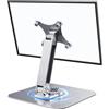 Golday Supporto per monitor VESA da 75 x 75 mm, viti anti-perdita M4, base in lega di alluminio, adatto a monitor da 7 a 17,3 cm, supporto per monitor piatto pieghevole portatile argentato