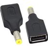 AAOTOKK (2-Pezzi Adattatore di alimentazione DC a USB USB 2.0 Connettore femmina a DC maschio 5V DC per caricabatterie, adatto per tablet,macchine di controllo. (DC5.5 × 1.7mm)