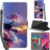 PHINIENLAND Cover per Oppo A54 / A74 5G Case PU Pelle Custodia [Kickstand] [Chiusura magnetica] [Slot per Schede], Portafoglio Flip Custodia per Oppo A93 / A93s 5G,Montagna